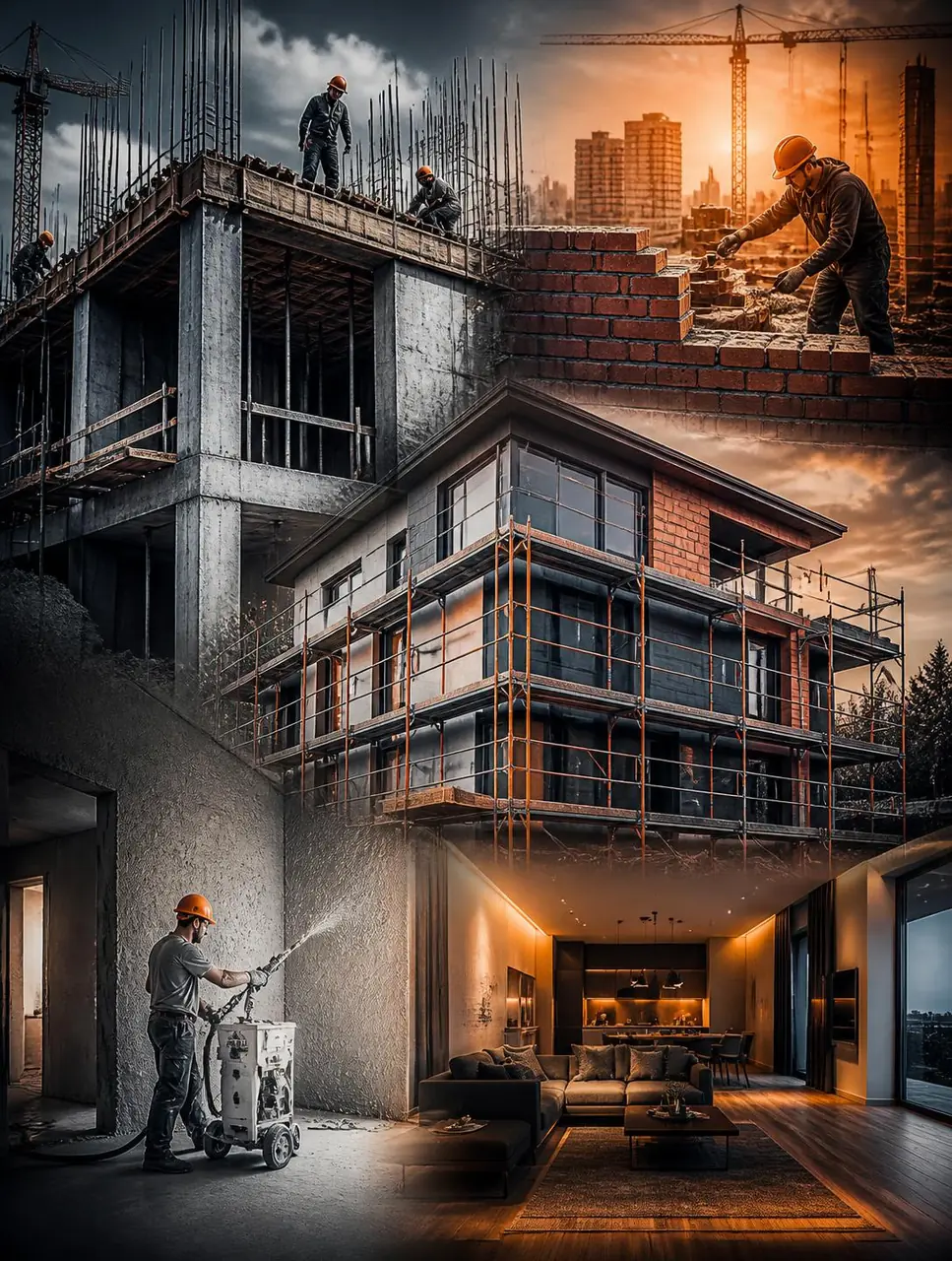 STROCAST CONSTRUCTION — монолитные работы, кирпичная кладка, фасады, механизированная штукатурка и отделка